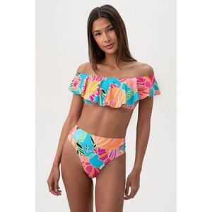 Trina Turk Womens Bikini Poppy Off The Shoulder Ruffle Bandeau Size 8